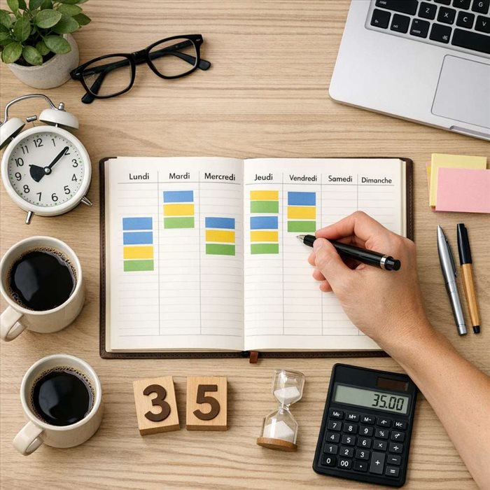 Comment répartir 35 heures de travail sur une semaine ?