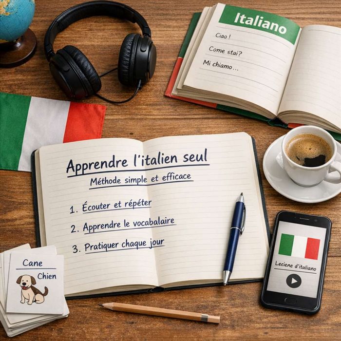 Apprendre l’italien seul : méthode simple pour progresser vite